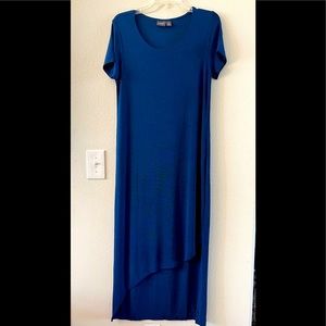 Chico’s Travelers Women’s Blue Short Sleeve Maxi Dress Size 1 Medium